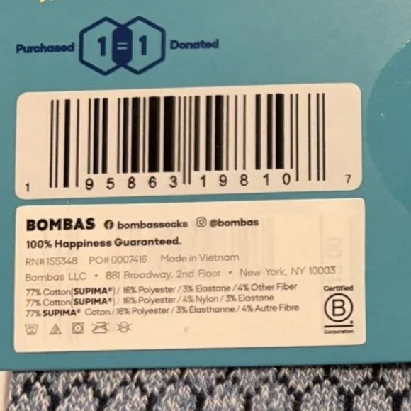 2 Pairs Bombas Ankle Athletic Socks Unisex - Picture 4 of 5